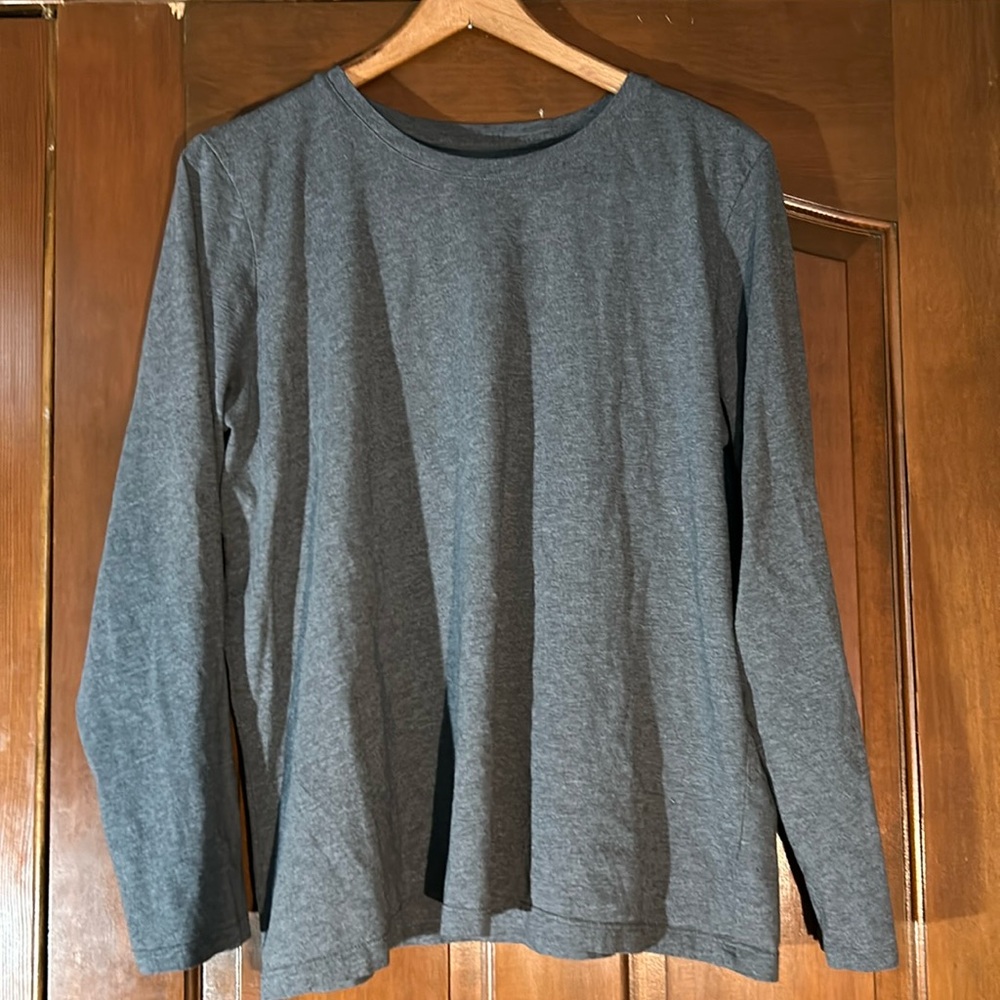 Lands' End Gray Long Sleeve T Shirt